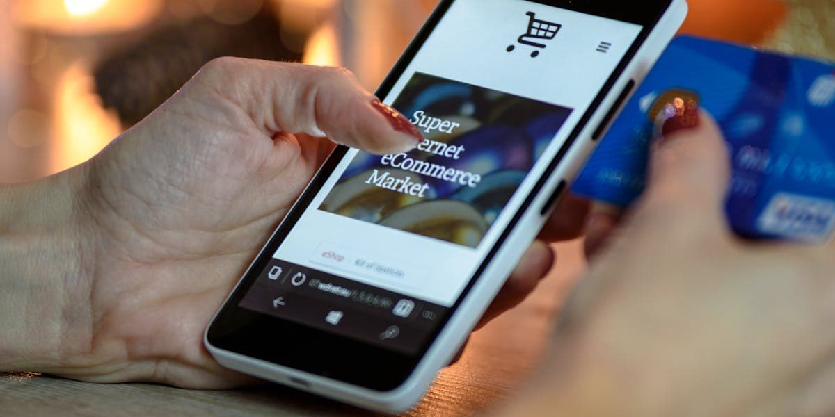 E-commerce shopping interface on a laptop