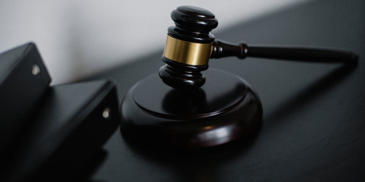 Law office with legal books and a gavel